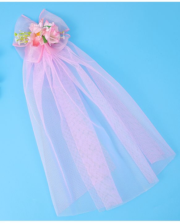Babyhug Kids Veil With Floral Applique Free Size - Pink