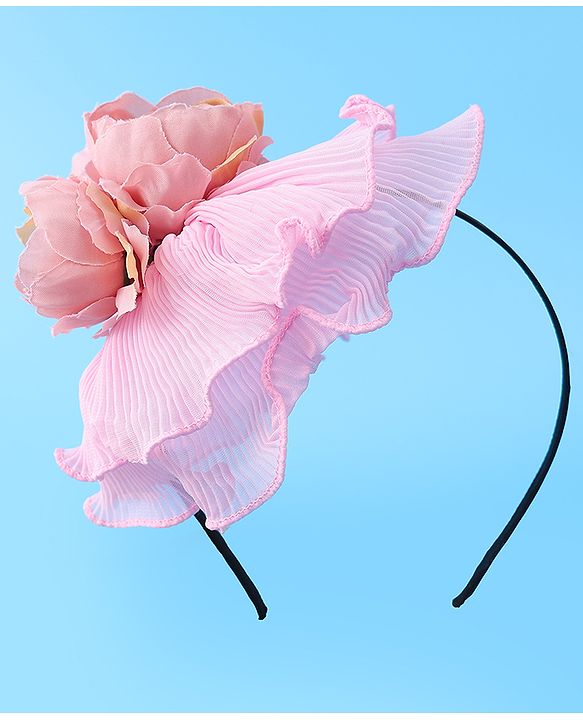 Babyhug Hairband with Floral Applique Free Size - Pink