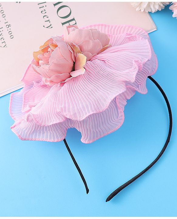 Babyhug Hairband with Floral Applique Free Size - Pink