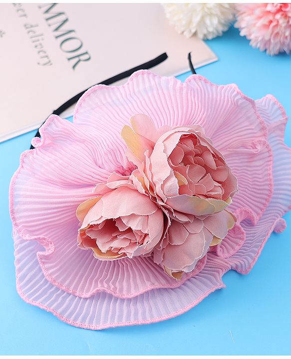 Babyhug Hairband with Floral Applique Free Size - Pink
