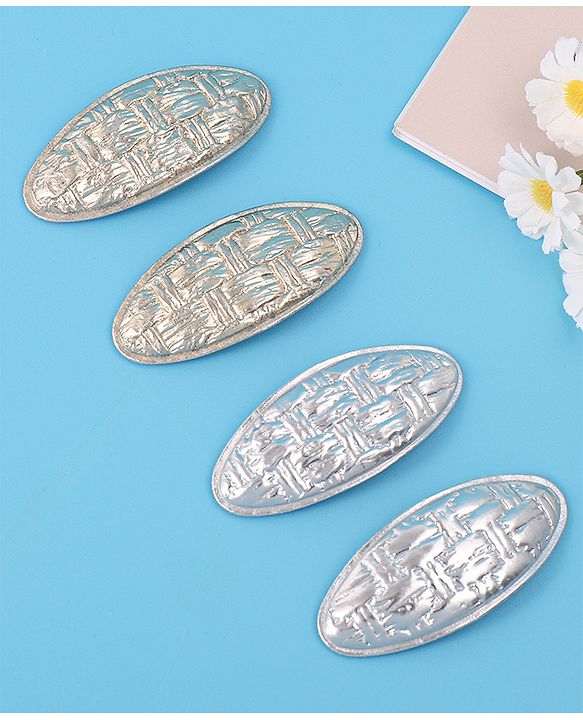 Pine Kids Snap Clips Pack of 4 - Silver