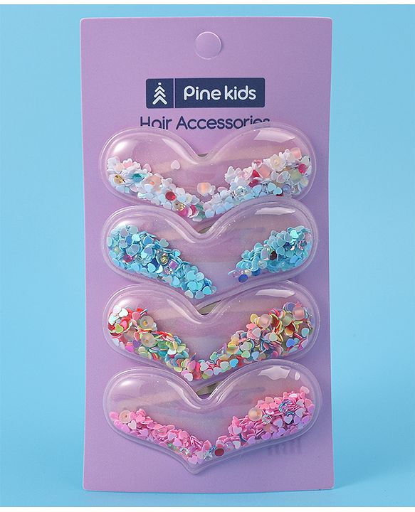 Pine Kids Snap Clips Pack of 4 - Multicolor