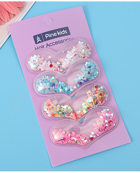 Pine Kids Snap Clips Pack of 4 - Multicolor