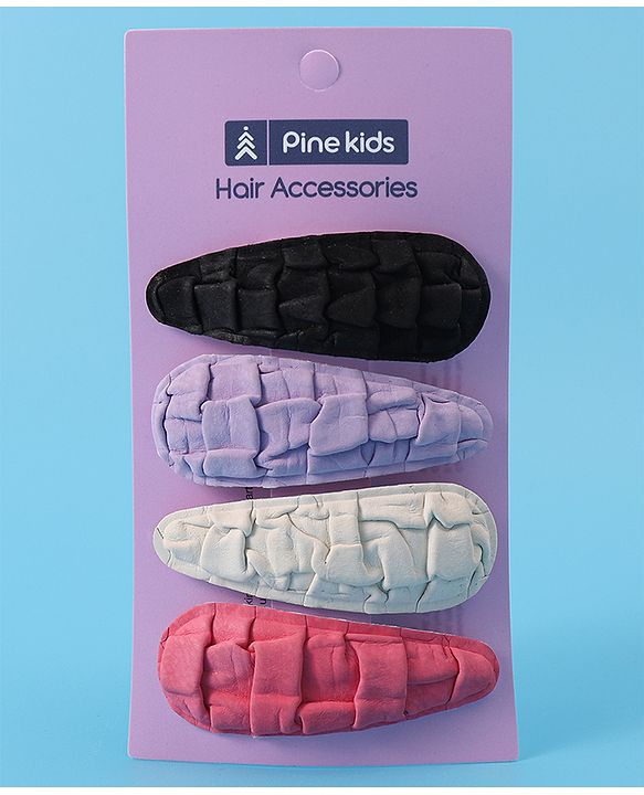 Pine Kids Snap Clips Pack of 4 - Multicolor