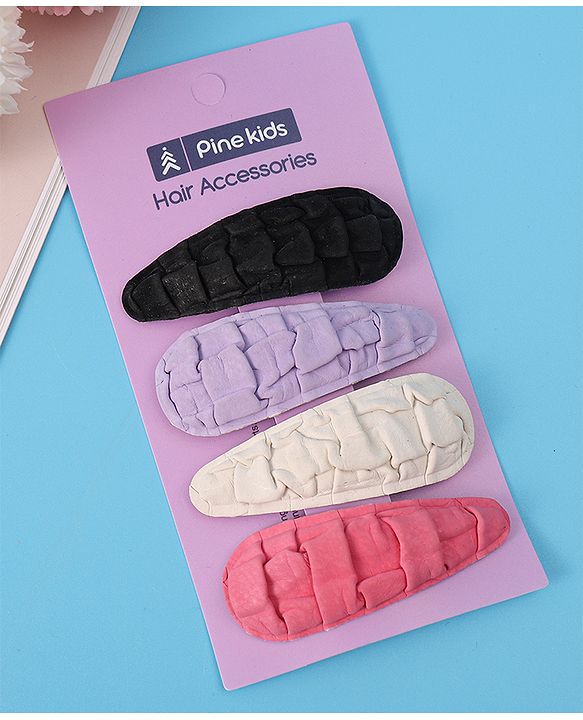 Pine Kids Snap Clips Pack of 4 - Multicolor