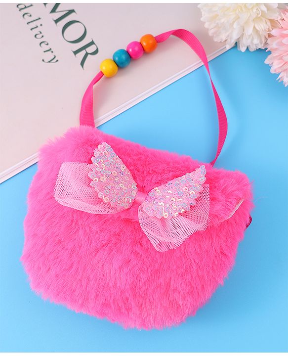Babyhug Free Size Sling Bag With Bow Applique - Fuchsia