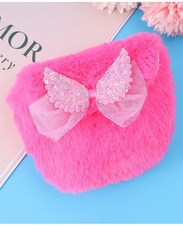 Babyhug Free Size Sling Bag With Bow Applique - Fuchsia