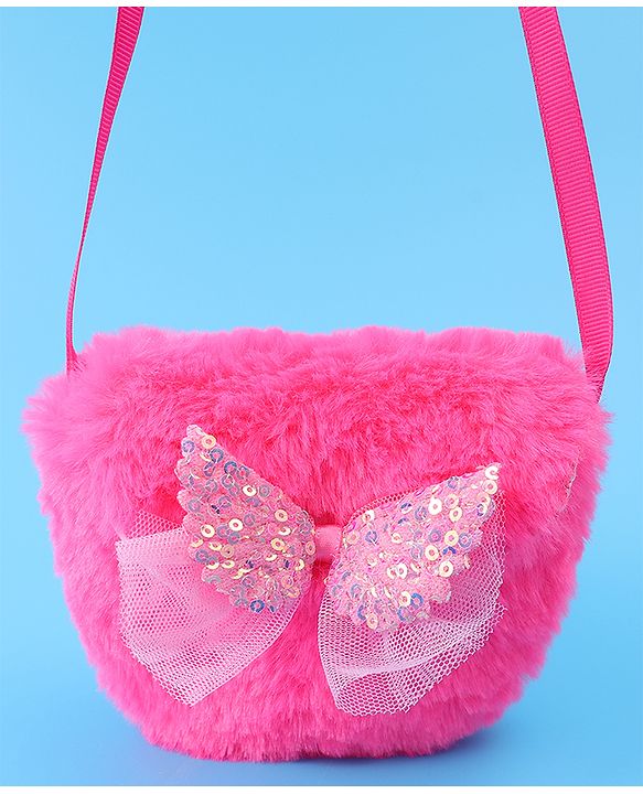Babyhug Free Size Sling Bag With Bow Applique - Fuchsia