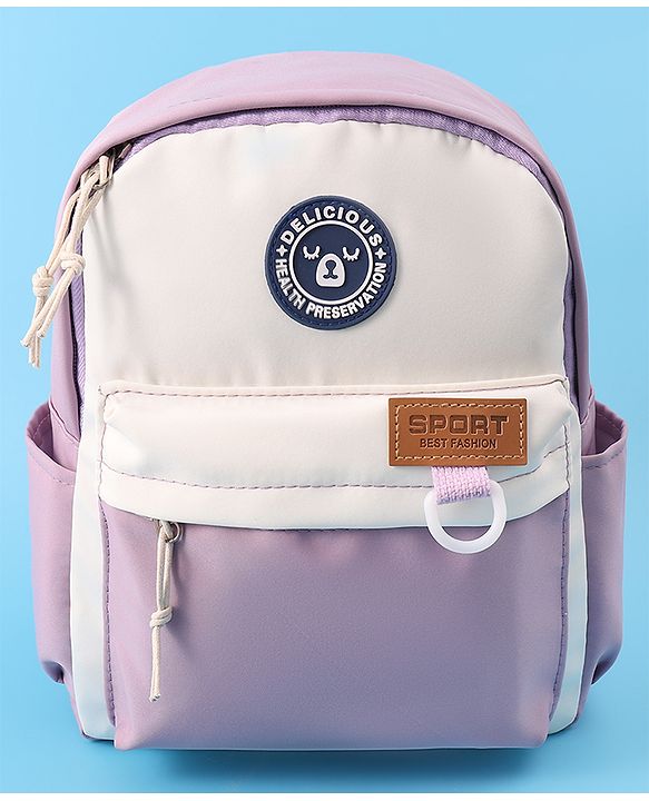 Pine Kids Bear Print Fashion Backpack With a Pouch -Purple