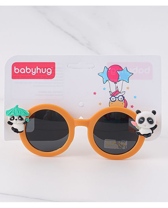 Babyhug Free Size Sunglasses with Bear Applique - Orange