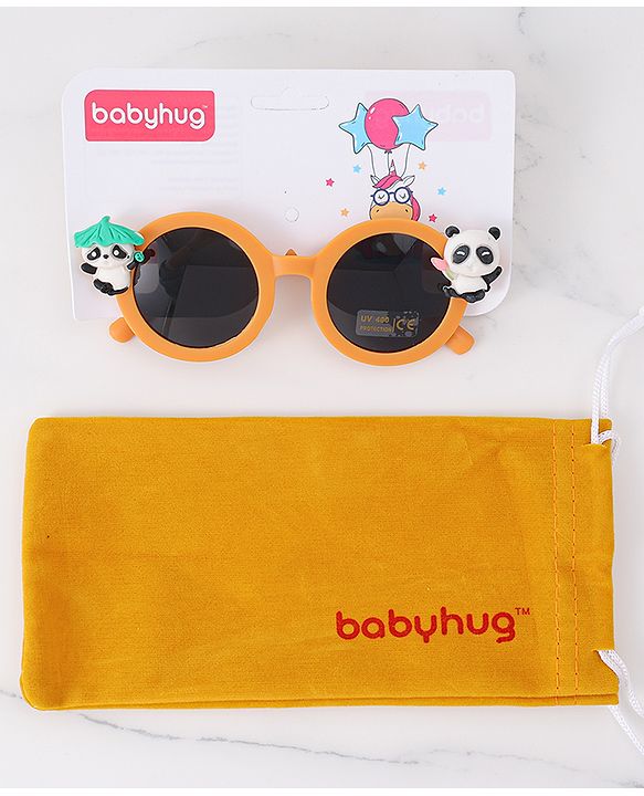Babyhug Free Size Sunglasses with Bear Applique - Orange