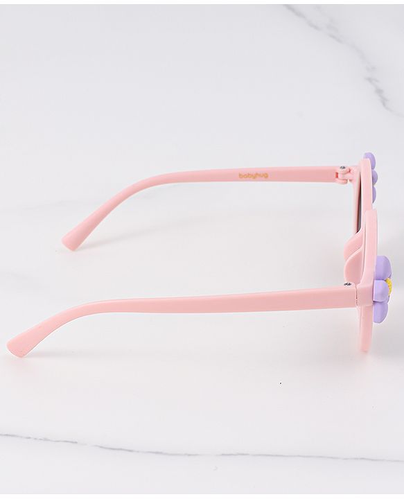 Babyhug Sunglasses With Floral Applique - Pink & Purple