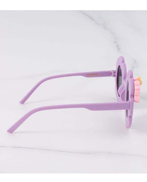 Babyhug Free Size Sunglasses With Floral Applique - Purple