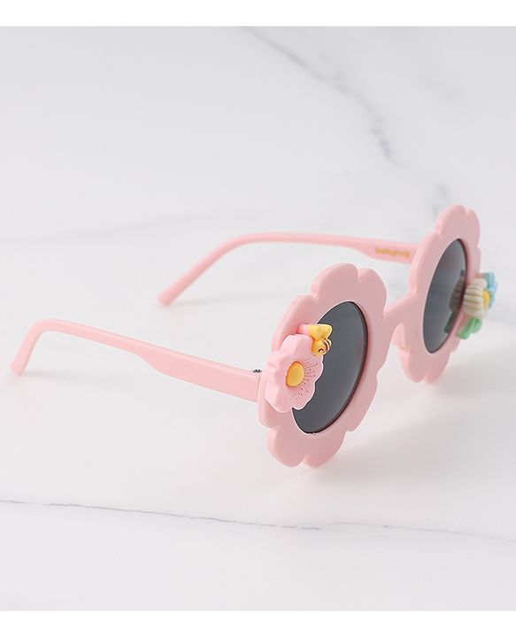 Babyhug Free Size Sunglasses With Floral Applique - Pink