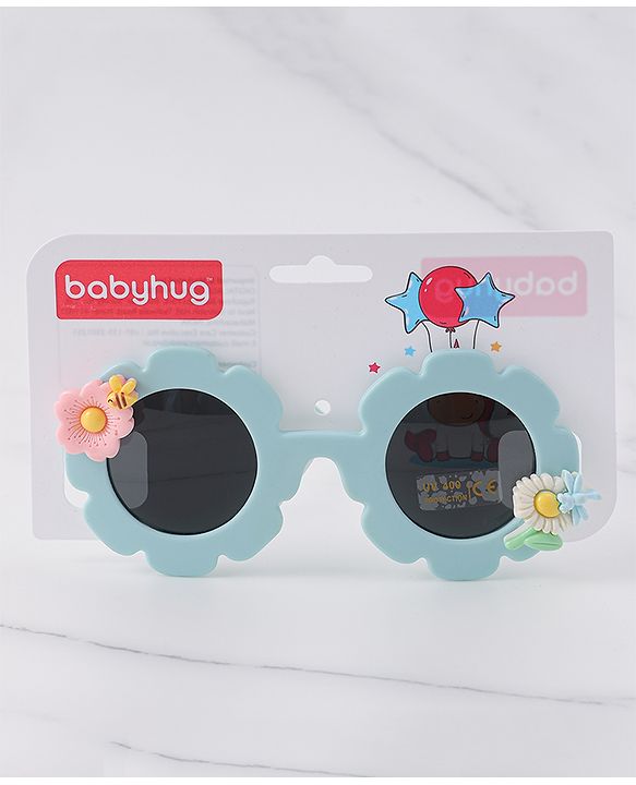 Babyhug Floral Shaped Sunglasses Free Size - Blue