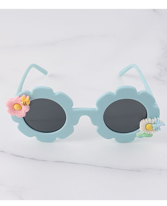 Babyhug Floral Shaped Sunglasses Free Size - Blue