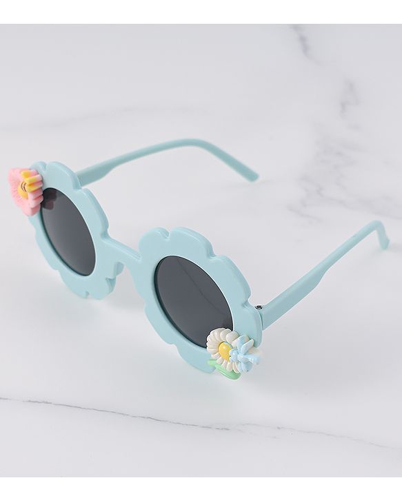 Babyhug Floral Shaped Sunglasses Free Size - Blue
