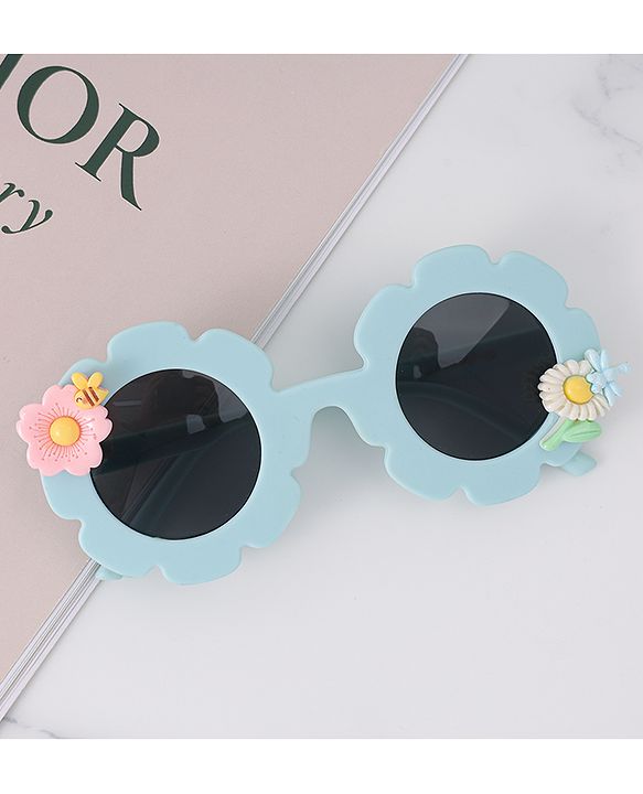 Babyhug Floral Shaped Sunglasses Free Size - Blue