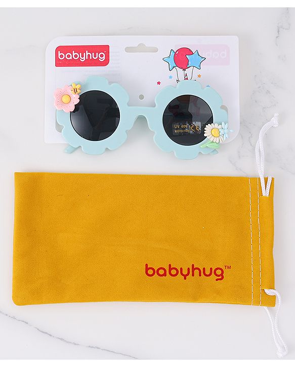 Babyhug Floral Shaped Sunglasses Free Size - Blue