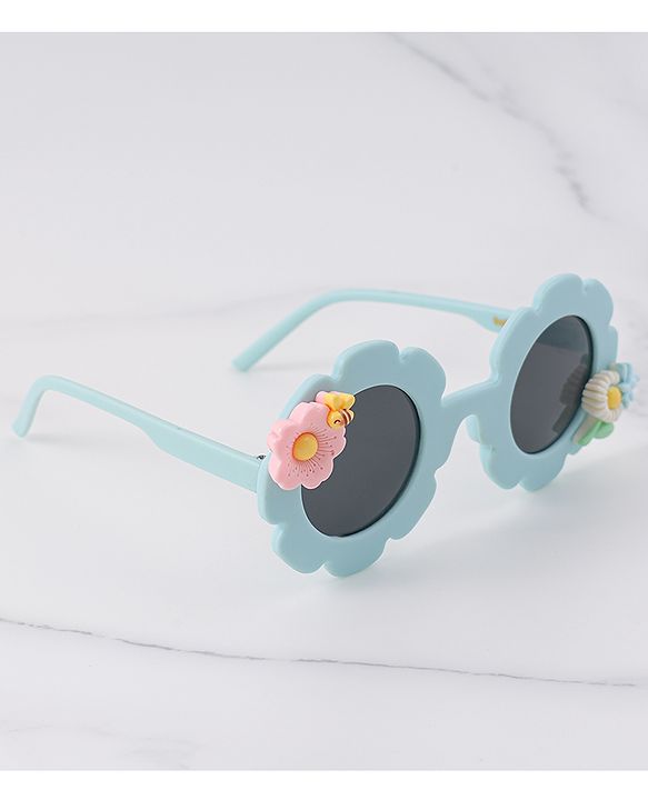 Babyhug Floral Shaped Sunglasses Free Size - Blue