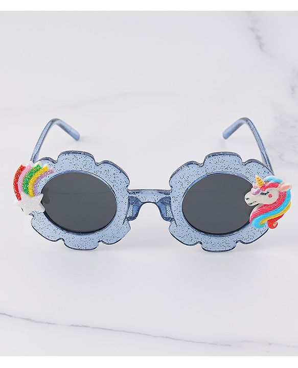 Babyhug Free Size Unicorn Applique Sunglasses - Blue