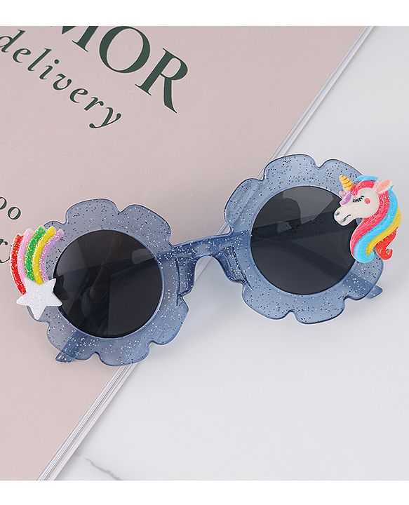 Babyhug Free Size Unicorn Applique Sunglasses - Blue