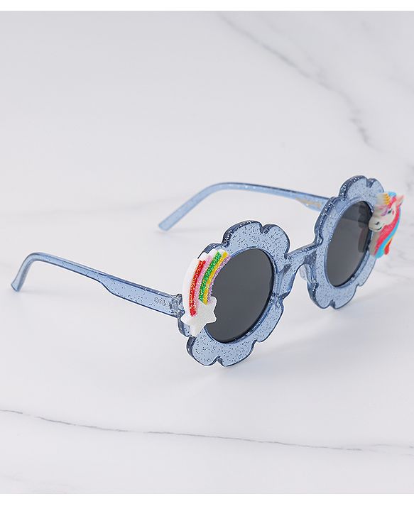 Babyhug Free Size Unicorn Applique Sunglasses - Blue