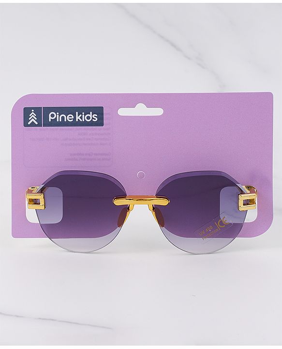 Pine Kids Free Size Sunglasses - Black & Gold