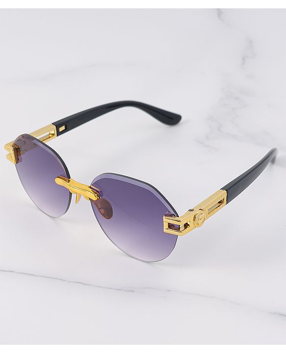 Pine Kids Free Size Sunglasses - Black & Gold