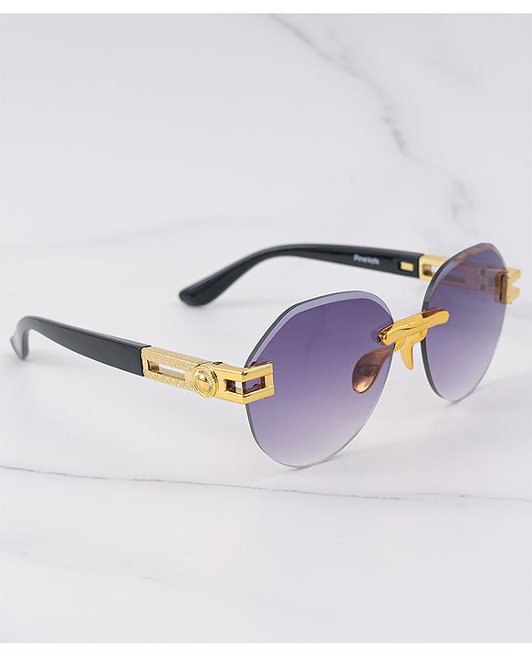 Pine Kids Free Size Sunglasses - Black & Gold