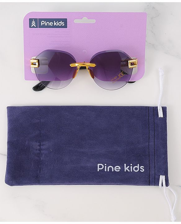 Pine Kids Free Size Sunglasses - Black & Gold