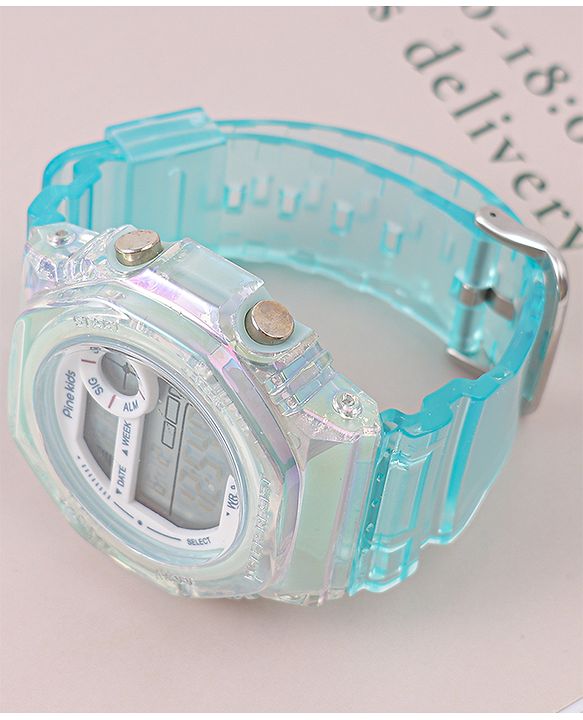 Pine Kids Free Size Digital Watch - Sea Green