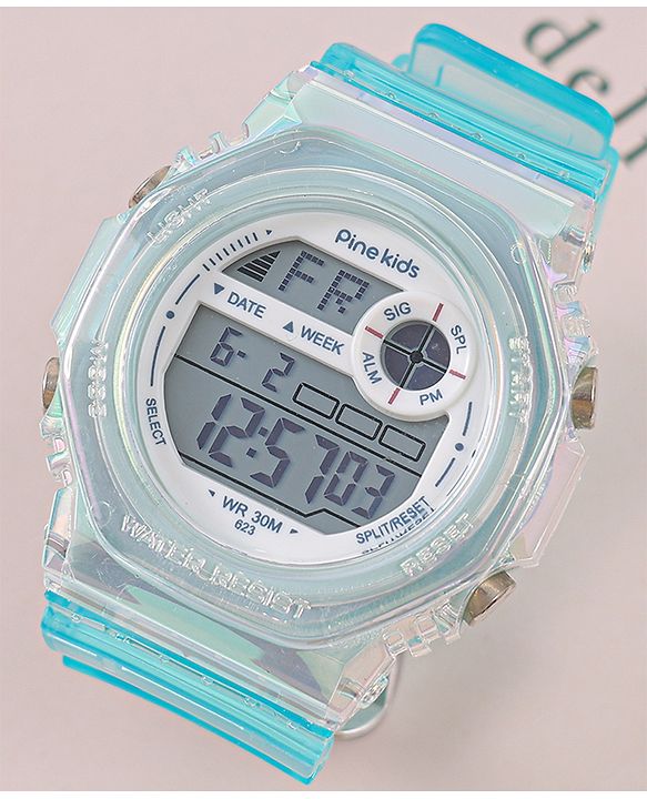 Pine Kids Free Size Digital Watch - Sea Green