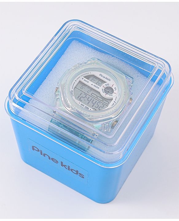Pine Kids Free Size Digital Watch - Sea Green