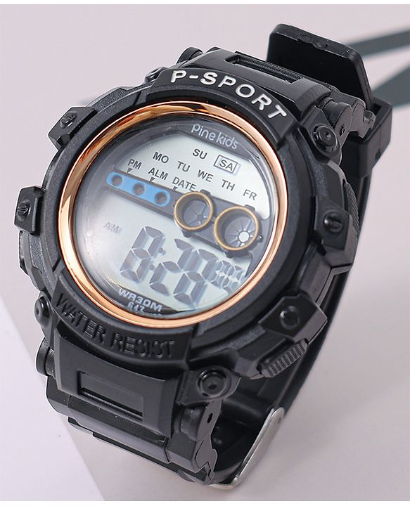 Pine Kids Free Size Digital Watch - Black
