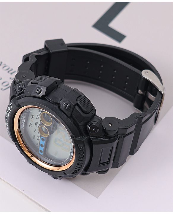 Pine Kids Free Size Digital Watch - Black