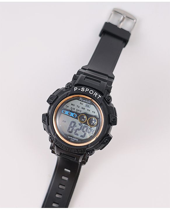 Pine Kids Free Size Digital Watch - Black