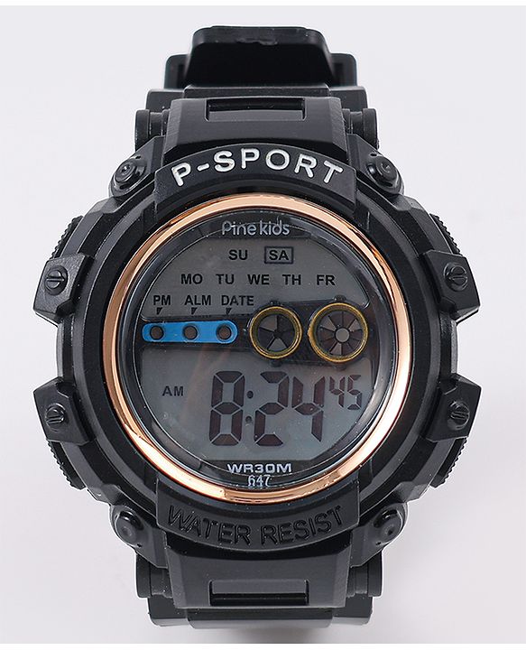Pine Kids Free Size Digital Watch - Black