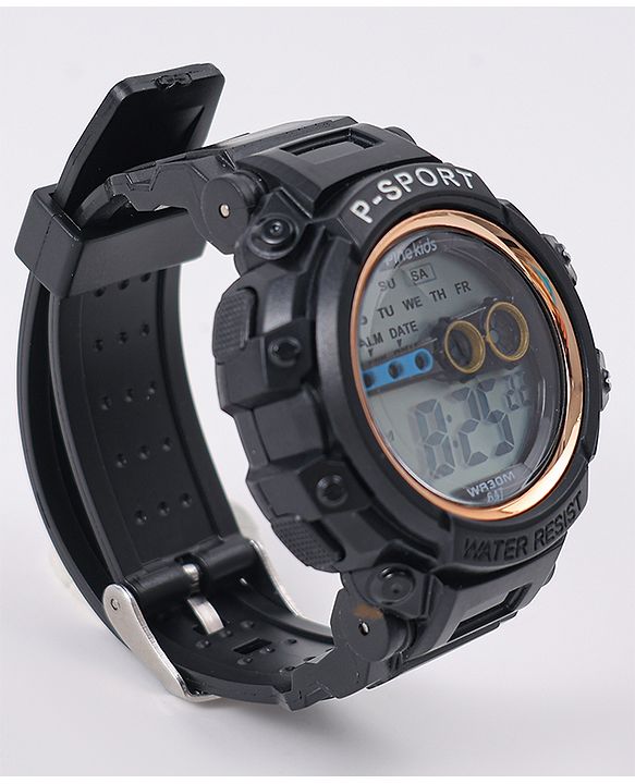 Pine Kids Free Size Digital Watch - Black