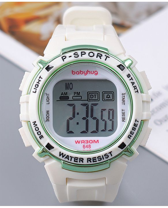 Babyhug Free Size Digital Watch - OffWhite
