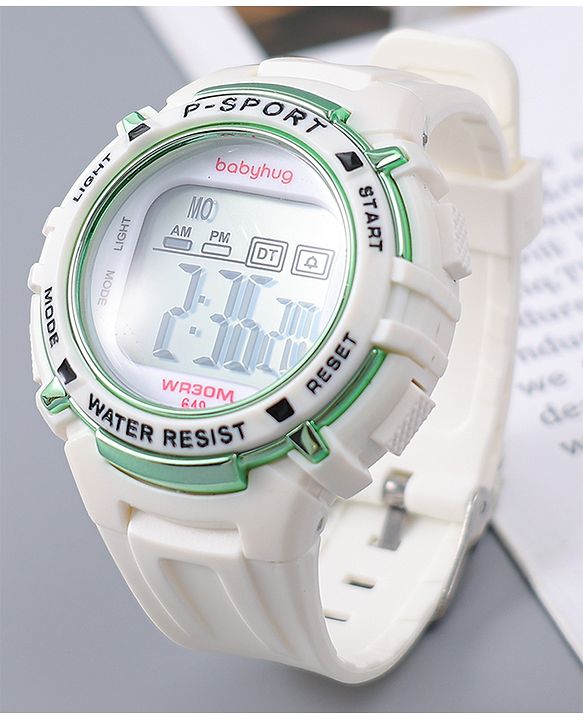 Babyhug Free Size Digital Watch - OffWhite