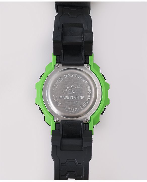 Pine Kids Free Size Digital Watch - Black & Green