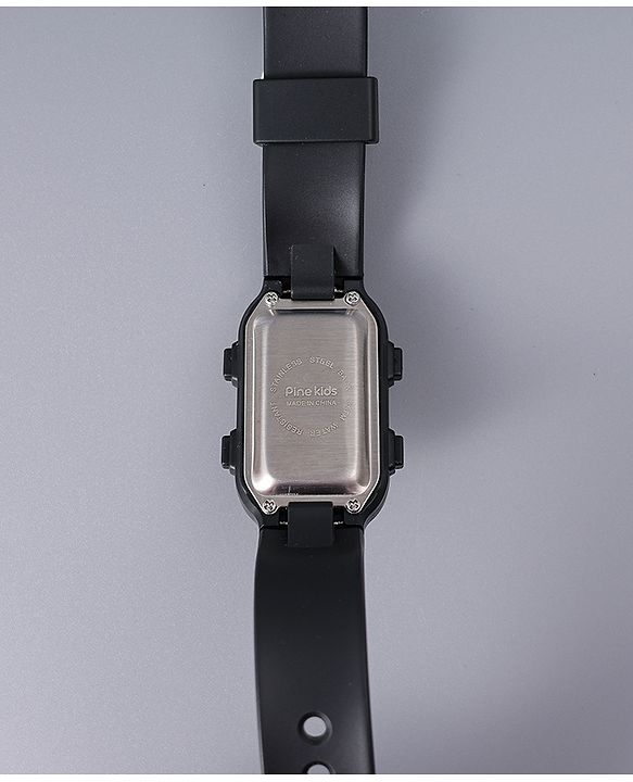 Pine Kids Free Size Digital Watch - Black & Gold