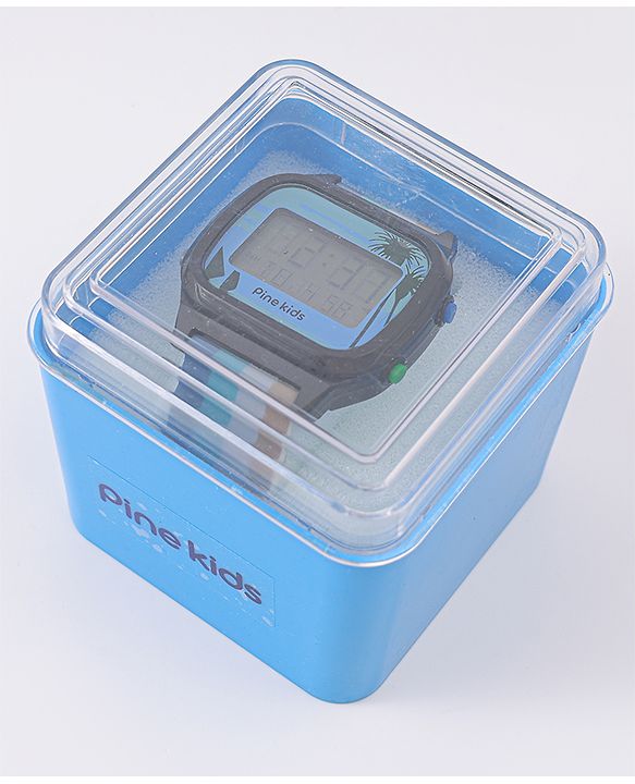 Pine Kids Digital Watch with Color Block Print - Multicolor