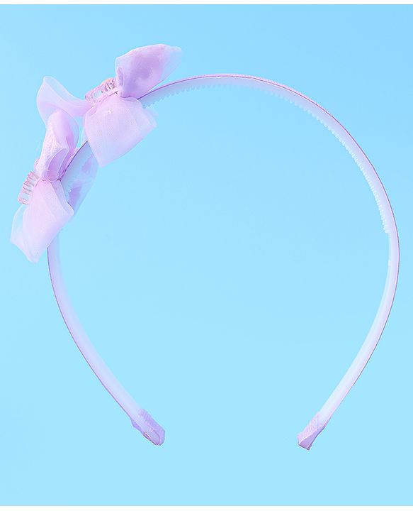 Babyhug Hair Accessories Combo Set With Floral Applique - Purple