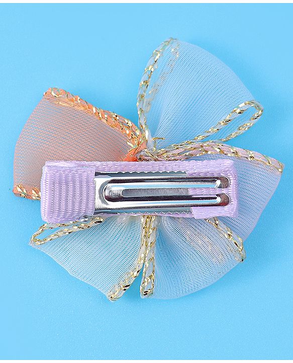 Babyhug Hair Accessories Combo Set With Floral Applique - Purple