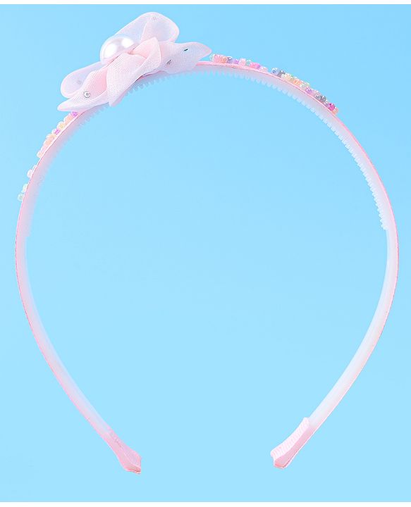 Babyhug Hair Accessories Combo Set With Floral Applique - Pink