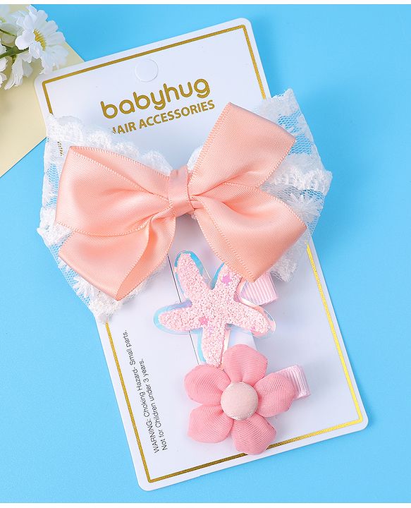 Babyhug Hair Pins & Clips Free Size Pack of 3 - Multicolor