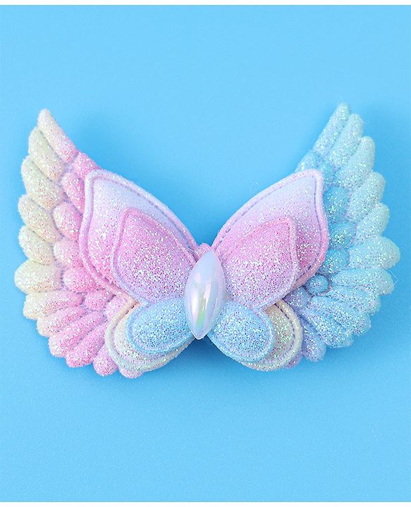 Babyhug Hair Accessories Combo Set With Heart & Butterly Applique - Purple
