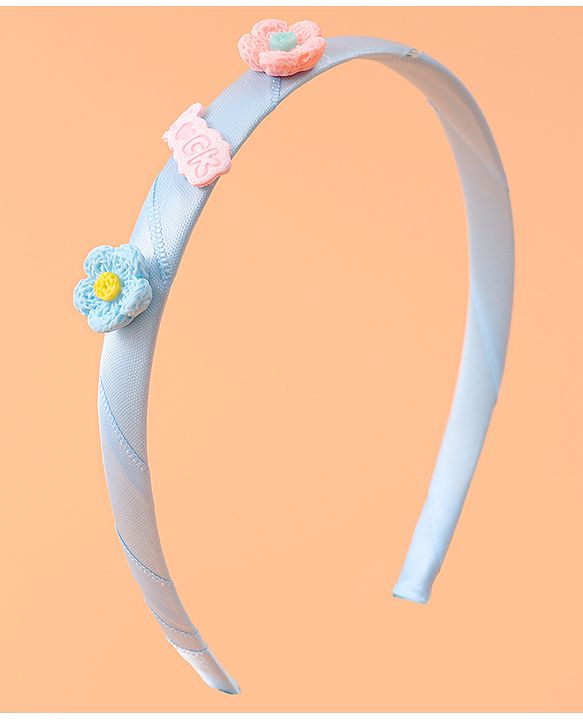 Babyhug Hair Accessories Combo Set With Floral Applique - Blue